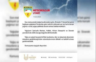 Şanlıurfa için yağış uyarısı