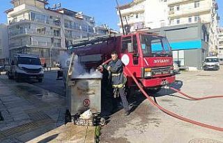 Söndürülmeden dökülen küller çöp konteynerinde...