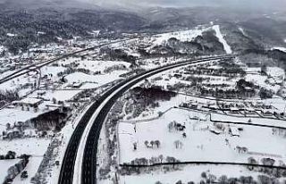 TEM Otoyolu’nun Bolu Dağı Tüneli havadan görüntülendi