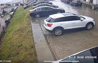 Trabzon’da sitedeki kaza anı güvenlik kamerasına...