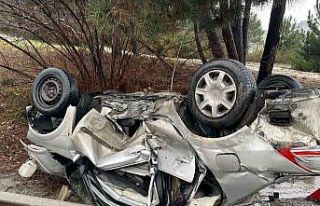 Ümraniye’de otomobil takla attı: 1 yaralı