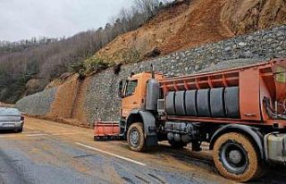 Zonguldak-Ereğli yolunda heyelan meydana geldi