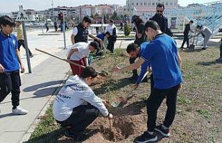 Batman’da 100 öğrenci 116 adet fidan dikti