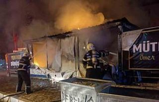 Bekçi kulübesindeki yangın söndürüldü