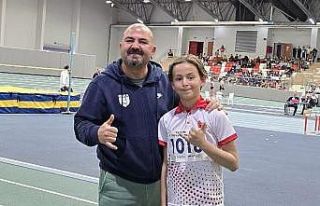 Denizli Büyükşehir Belediyespor yüksek atlamada...