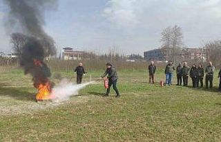 DKMP ekiplerini yangın eğitimi