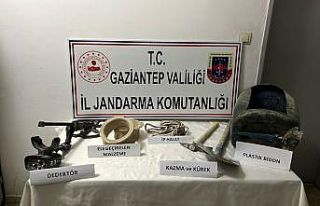 Gaziantep’te kaçak kazı yapan 2 şahıs suçüstü...