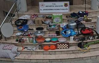 Isparta’da bahçe evinde hırsızlık yapan 4 şüpheli...