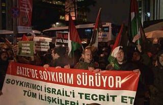 İsrail Başkonsolosluğu önünde ‘Gazze’ protestosu