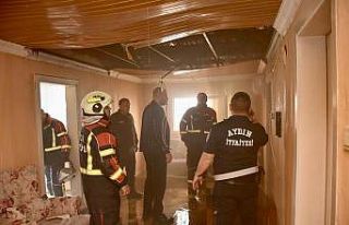 İtfaiye personelinin evinde çıkan yangın ekipleri...