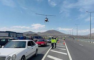 Kayseri’de yollar Cayrokopter ile havadan denetlendi