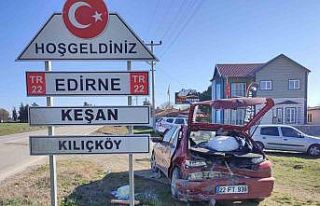 Keşan’da iki otomobilin çarpıştığı kazada...