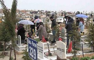 Malatya’da mezarlıkta hüzünlü bayram