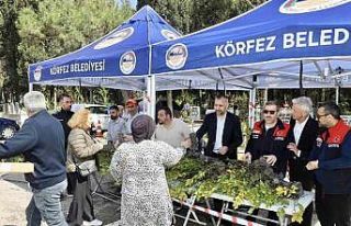 Mezarlıklarda fidan dağıtımı