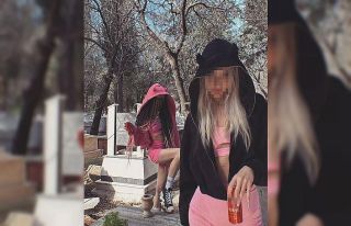 Mezarlıkta yaptıkları paylaşımları ile tepki...