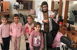 Samsat’ta kızların saç kesimleri ücretsiz yapılıyor