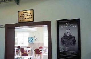 Şehit Serdal Güneş’in adı okula açılan kütüphanede...