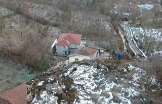 Sinop’taki heyelan bölgesi havadan görüntülendi
