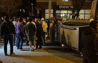 Sürcüsünün direksiyon hakimiyetini kaybettiği...