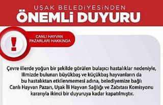 Uşak’ta Canlı Hayvan Pazarı ikinci bir duyuruya...