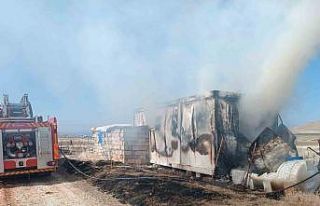 Van’da konteyner yangı