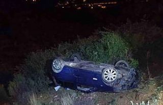 Alanya’da otomobil şarampole yuvarlandı: 1 yaralı