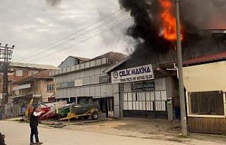 Alev topuna dönen işletme güçlükle söndürüldü