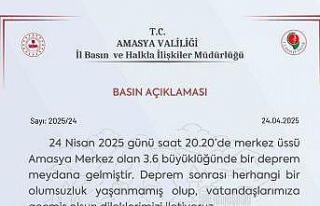 Amasya Valiliğinden deprem sonrası açıklama: "Depremde...