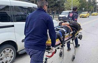 Ani fren yapan otomobile arkadan çarpan motosikletin...