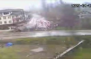 Bartın’da ağaca düşen yıldırım kamerada