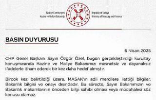 CHP Genel Başkanı Özel’in iddialarına Hazine...