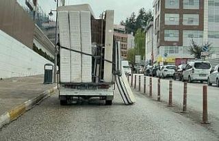 Karabük’te tehlikeli taşımacılık kamerada