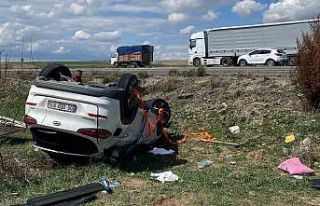 Kırıkkale’de takla atan otomobil şarampole devrildi:...