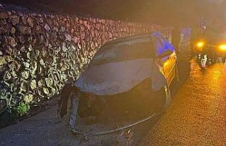 Kontrolden çıkan otomobil bariyere çarptı: 3 kişi...