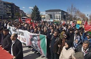 Kütahya’da binlerce kişi İsrail’i protesto...