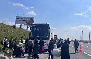 Kuzey Marmara Otoyolu’nda yolcu otobüsünde yangın