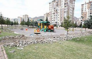 Melikgazi’de Şairler Parkı’nda yapım çalışmaları...