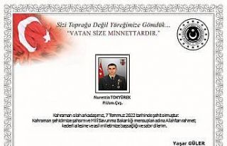 MSB: "Kahraman silah arkadaşımız P.Uzm.Çvş....