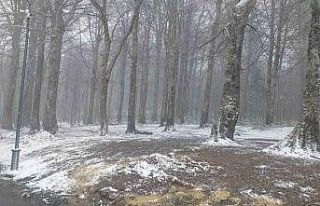 Nisan ayında Kartepe’ye kar yağdı