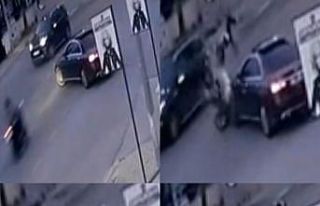 Otomobile çarpan motosikletli takla atıp yere düştü:...