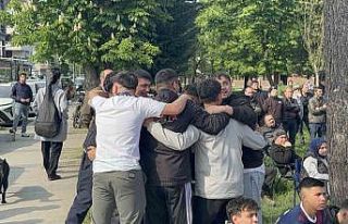 Play-off maçı dev ekranda izlendi