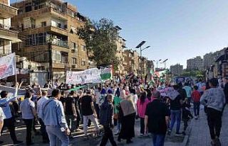 Suriye’de Filistin’e destek gösterisi