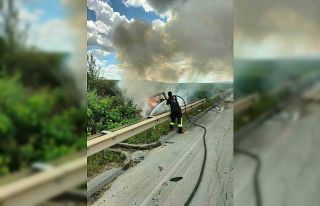 Tarsus’ta kamyonette çıkan yangında 2 kişi yaralandı