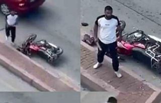 Trafikte tartıştığı sürücünün motosikletine...