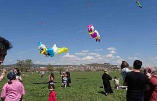 Uçurtma şenliği ile gökyüzü renklendi
