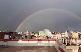 Viranşehir’de gökkuşağı mest etti