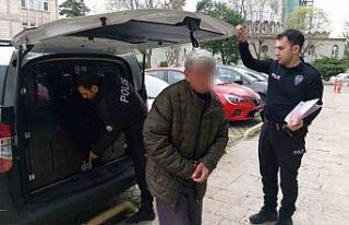 Yaşlı adam parkta oturan üniversite öğrencisi...