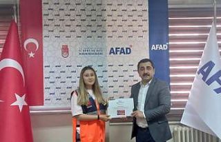 AFAD gönüllüsü eğitimleri tamamlandı