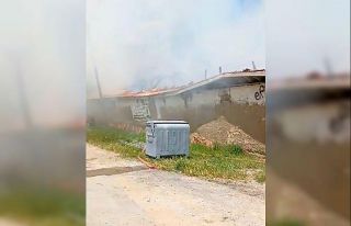 Ahırda çıkan yangın paniğe neden oldu