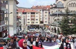 Akdağmadeni’nde Filistin’e destek yürüyüşü...